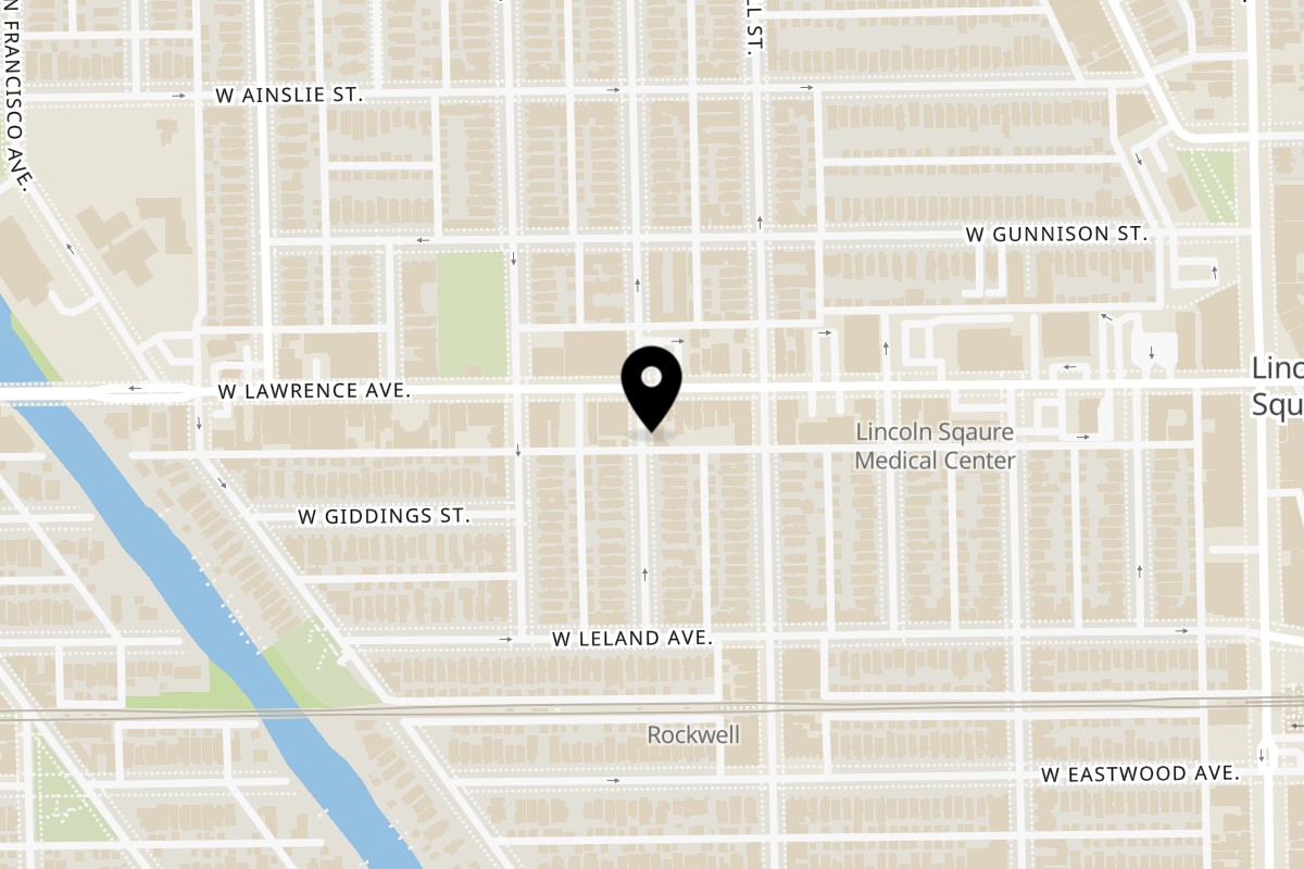 Map showing the location of Monti's on 4757 N Talman Ave in Chicago